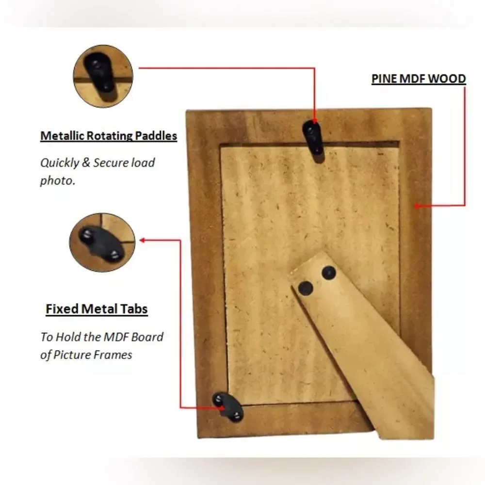 Checkered bone & wood inlay photo frame